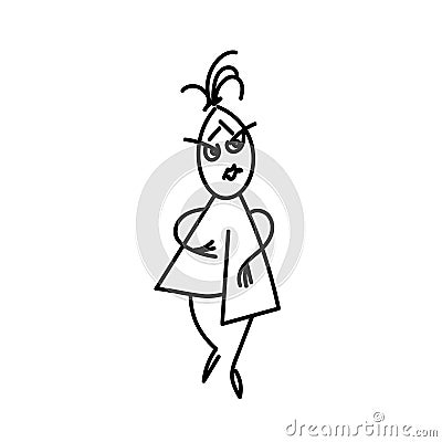 Funny fashionable woman. Haughty beautiful snappy dresser. Vector EPS10 Stock Photo