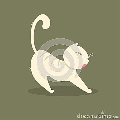 Funny fat cat stretches. Vector illustration Vector Illustration