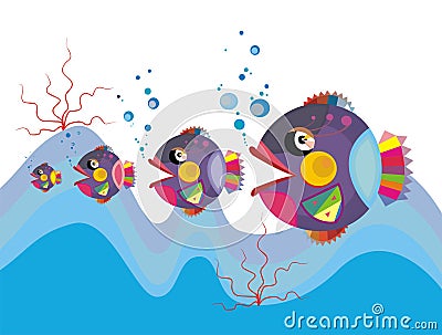 Funny fish Vector Illustration