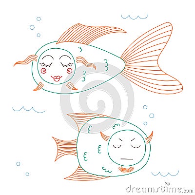 Funny fish Vector Illustration