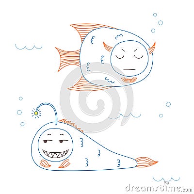 Funny fish Vector Illustration