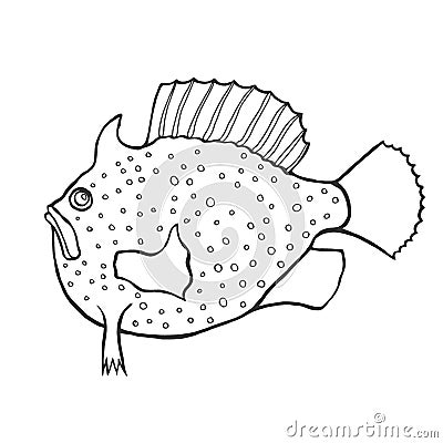 Funny fish sketch Vector Illustration