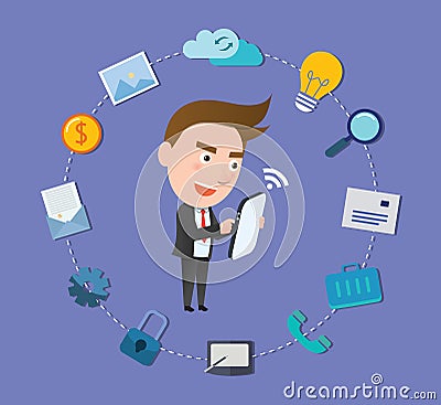 Funny flat character illustration Business series Vector Illustration