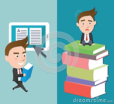 Funny flat character smart education concept Vector Illustration