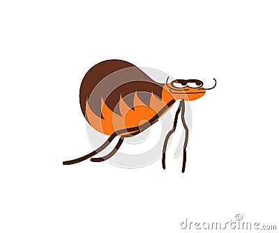 Funny flea cartoon vector illustration Vector Illustration