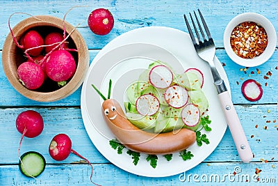 Funny food idea for kids - cute snail Stock Photo