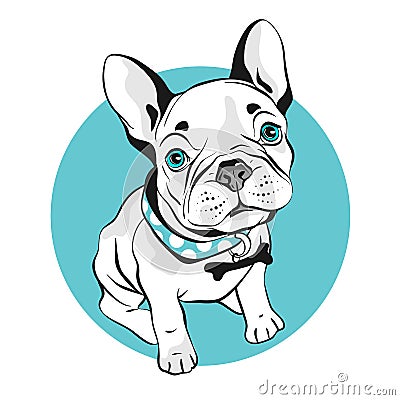 Funny french bulldog character. Perfect for t-shirt, poster, card, print design, nursery decoration. Vector Illustration EPS 10 Vector Illustration