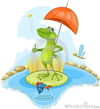 Funny frog Vector Illustration