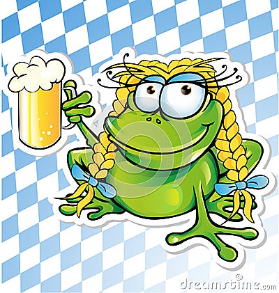 Funny frog cartoon Vector Illustration