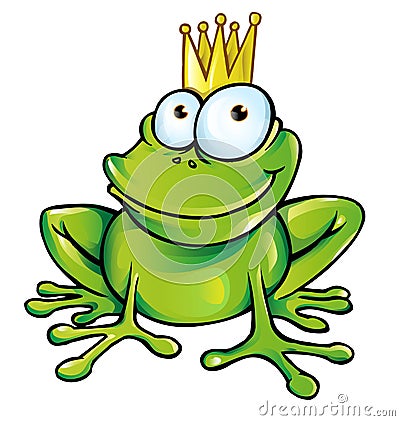 Funny frog prince Vector Illustration