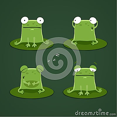 Funny frogs set one Vector Illustration