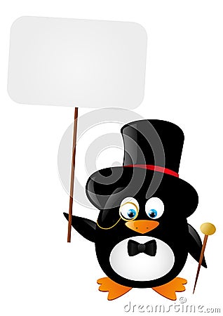 Funny gentleman penguin Vector Illustration