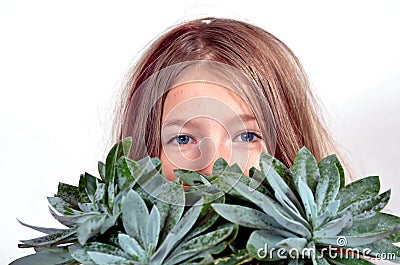 Funny girl plant Stock Photo