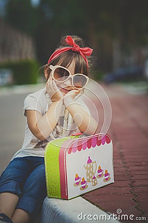 Funny girl portrait Stock Photo