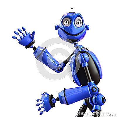 Funny and glossy robot cartoon Stock Photo