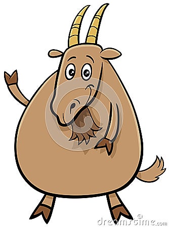 Funny goat farm animal cartoon comic character Vector Illustration