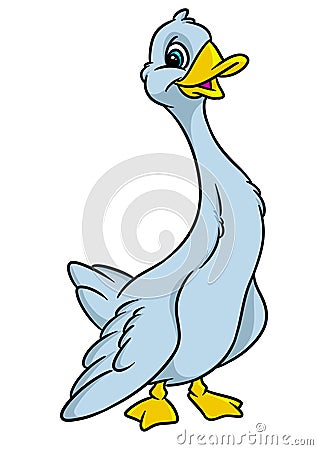 Funny goose animal character cartoon illustration Cartoon Illustration