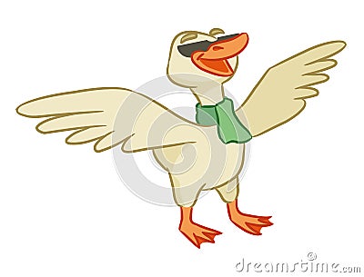 Funny goose is welcomed Vector Illustration