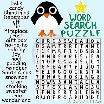 Funny grand word search puzzle for kids stock vector illustration Vector Illustration