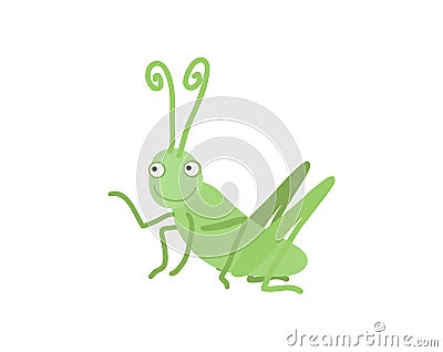Funny grasshopper cartoon vector illustration Vector Illustration