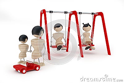Funny group kids Stock Photo