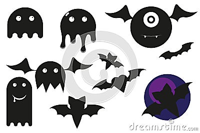 Funny Halloween characters Vector Illustration