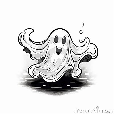 Funny Halloween Ghost Playful Ectoplasm Stock Photo