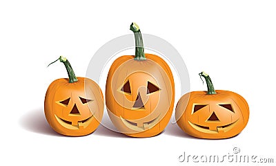 Funny halloween pumpkins Vector Illustration