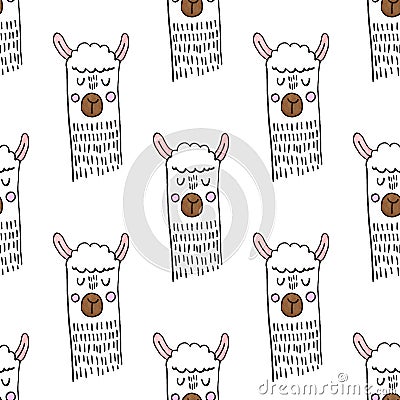 Funny hand drawn abstract sheep illustration. cute cartoon children lamb Stock Photo