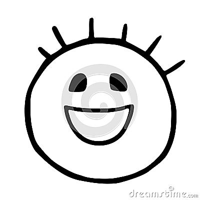 Line emoticons icon smile, joy emoji Vector Illustration