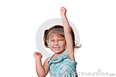 Funny happy little toddler girl Stock Photo