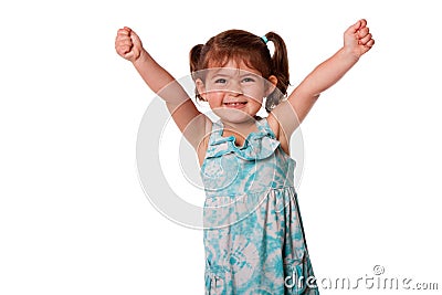 Funny happy little toddler girl Stock Photo