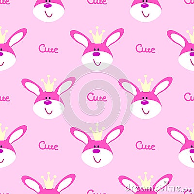 Funny hare head seamless, pattern Stock Photo