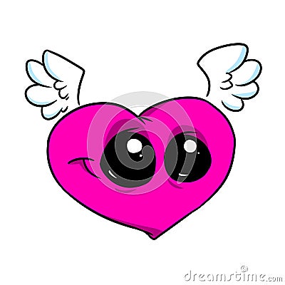 Funny heart love character illustration cartoon Cartoon Illustration