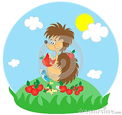 Funny hedgehog Cartoon Illustration