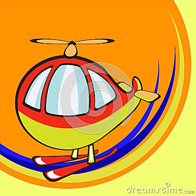 Funny helicopter Vector Illustration