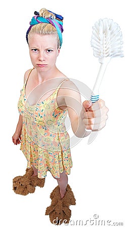 Funny housewife Stock Photo