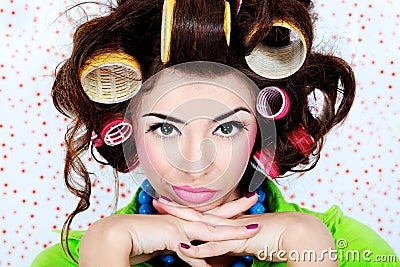 Funny housewife Stock Photo
