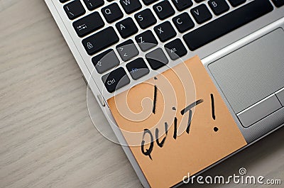 Funny I quit note Stock Photo
