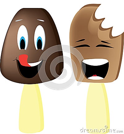 Funny Ice creams Vector Illustration