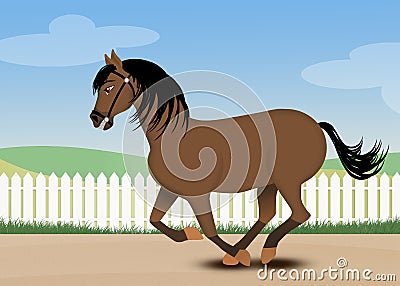 Illustration of horse gallop Cartoon Illustration