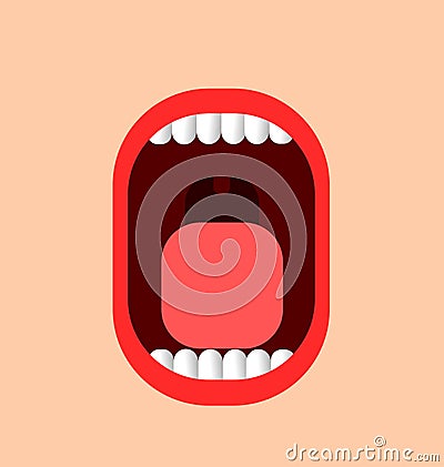 Funny illustration of a mouth Cartoon Illustration