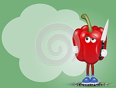 Illustration of red pepper cartoon Cartoon Illustration