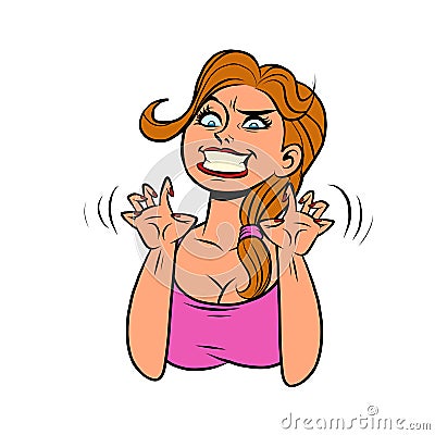 Funny insidious evil woman Vector Illustration