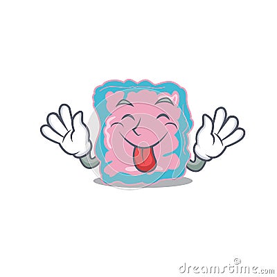 Funny intestine cartoon design with tongue out face Vector Illustration