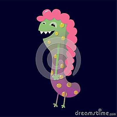 Funny jelly monster Vector Illustration