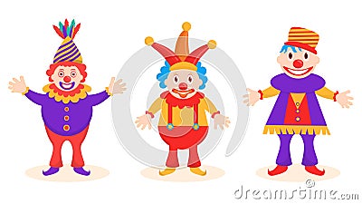 Funny jester character set. Stock Photo