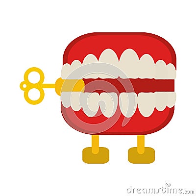 Joke teeth box cartoon isolated Vector Illustration