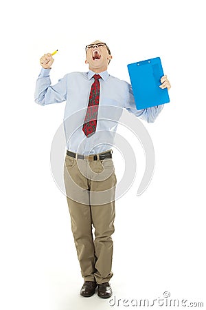 Funny joking businessman Stock Photo