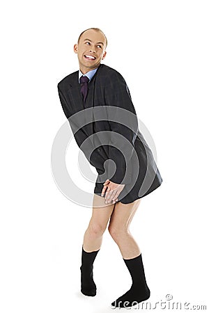 Funny joking businessman Stock Photo